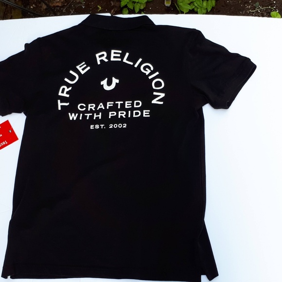 True Religion Crafted With Pride Polo Black NWT M - Picture 6 of 7